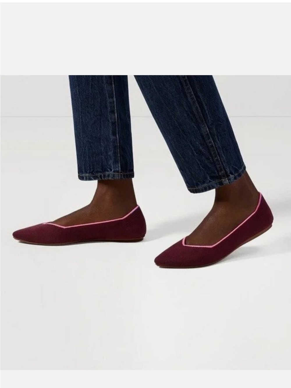 Rothy's The Point Ballet Flat Slip-On Merino Wool Currant Pink Size 9.5 - Picture 2 of 15